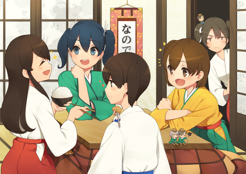 kaga, akagi, zuikaku, souryuu, hiryuu, and 5 more (kantai collection) drawn by kamo_kamen