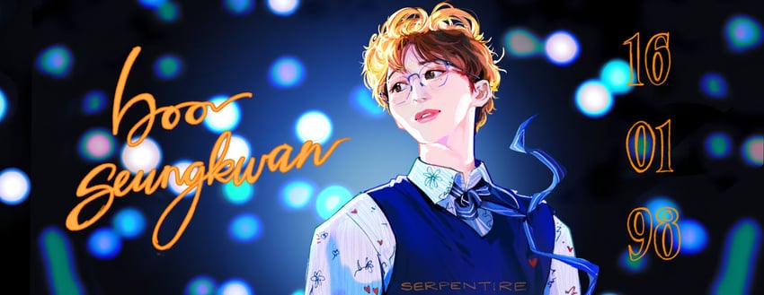 seungkwan (real life and 1 more) drawn by serpentire