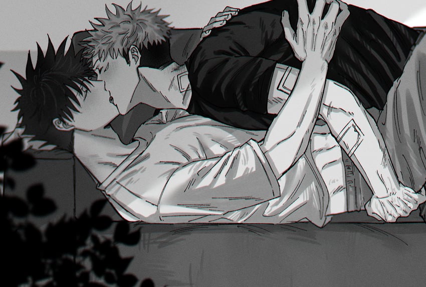 itadori yuuji and fushiguro megumi (jujutsu kaisen) drawn by fushirun_rung