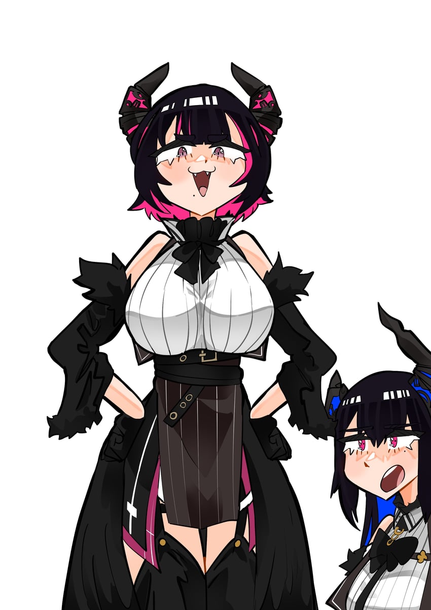 nerissa ravencroft and aradia ravencroft (hololive and 1 more) drawn by daaku_(koizumi_arata)
