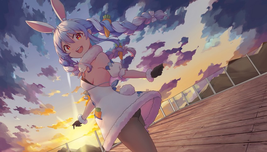 usada pekora and don-chan (hololive) drawn by quarterlift