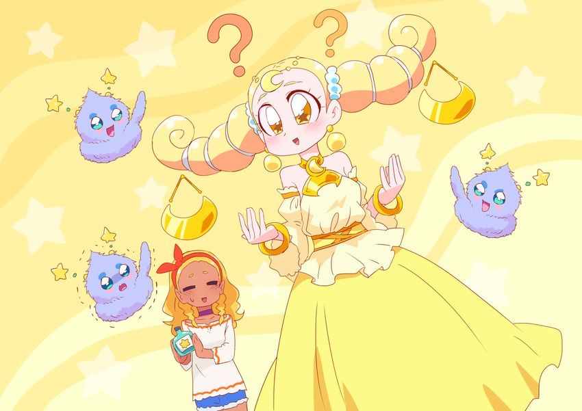 amamiya elena, prunce, and princess libra (precure and 1 more) drawn by otokamu