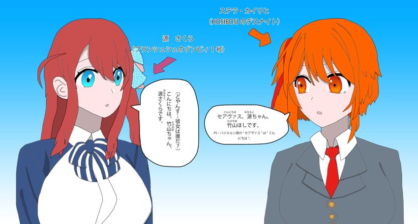 minamoto sakura and stellus keirich (original and 3 more) drawn by jo_shin_ogi