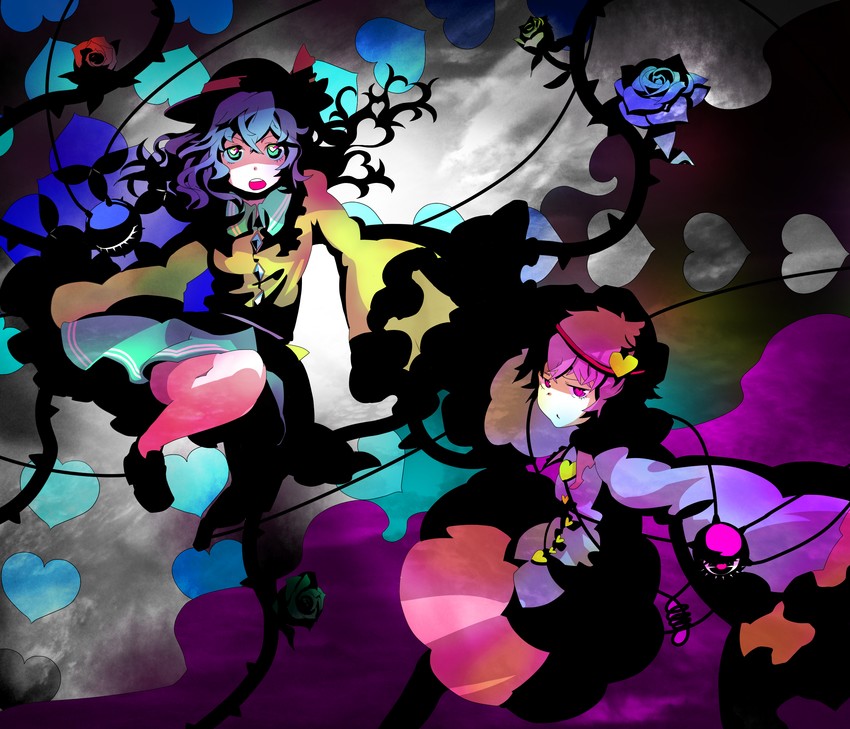 komeiji koishi and komeiji satori (touhou) drawn by ritsu_(roboroboro)