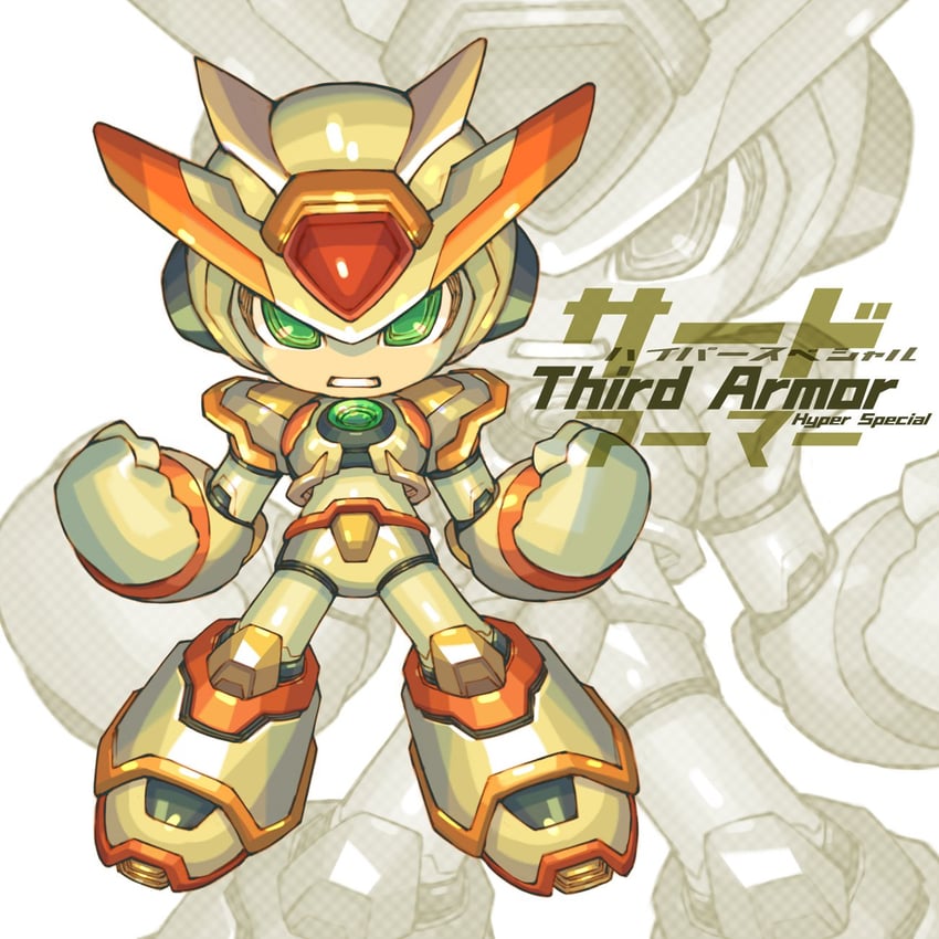 x and third armor x (mega man and 2 more) drawn by iikoao