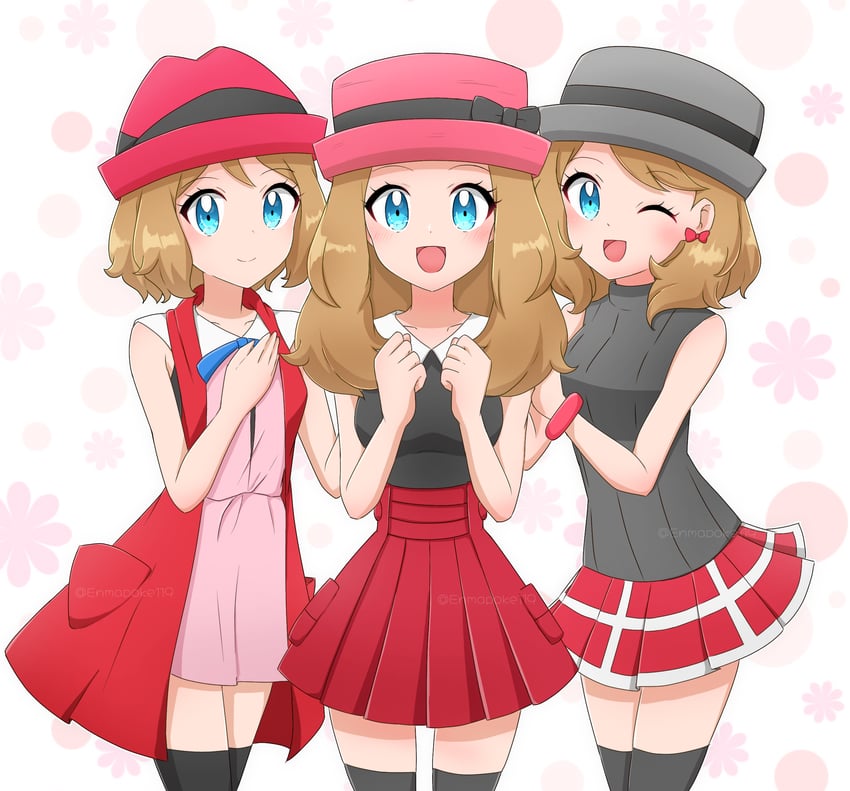 serena (pokemon and 2 more) drawn by sakura_enma