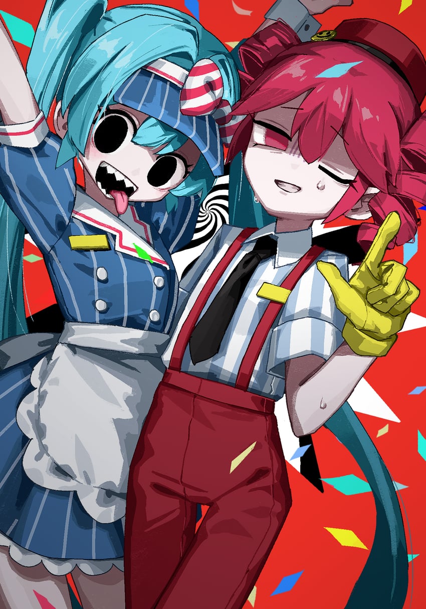 hatsune miku and kasane teto (vocaloid and 2 more) drawn by himurohiromu