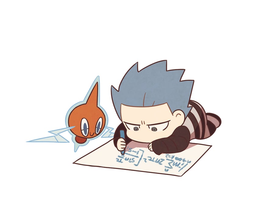 rotom and cyrus (pokemon and 1 more) drawn by ssalbulre