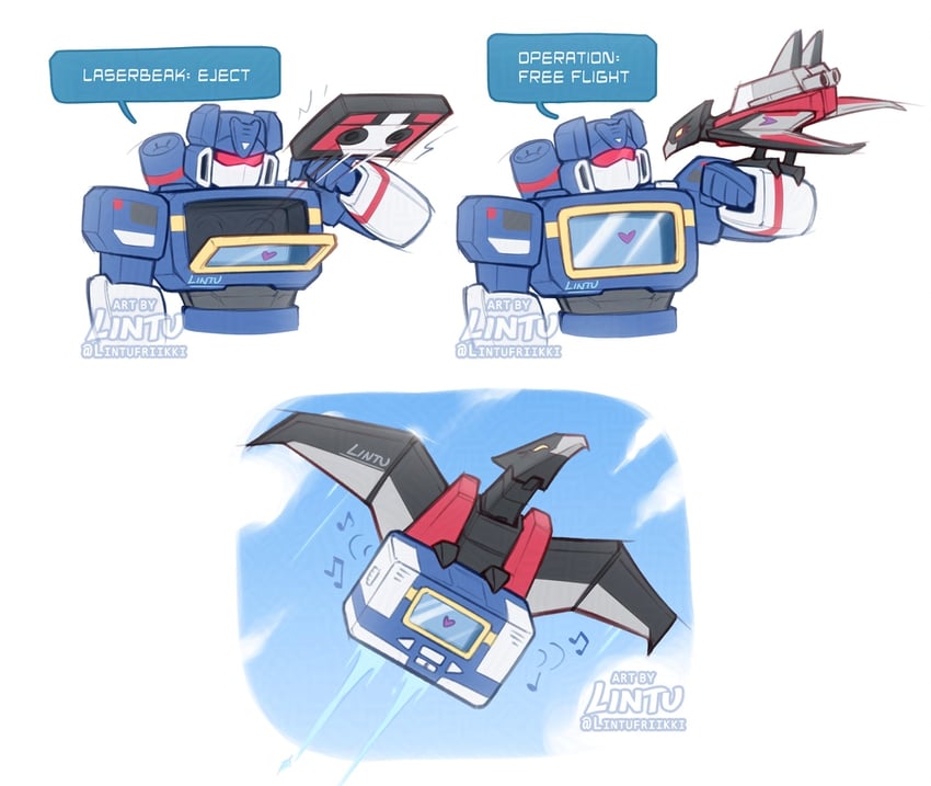 soundwave and laserbeak (transformers and 1 more) drawn by lintufriikki