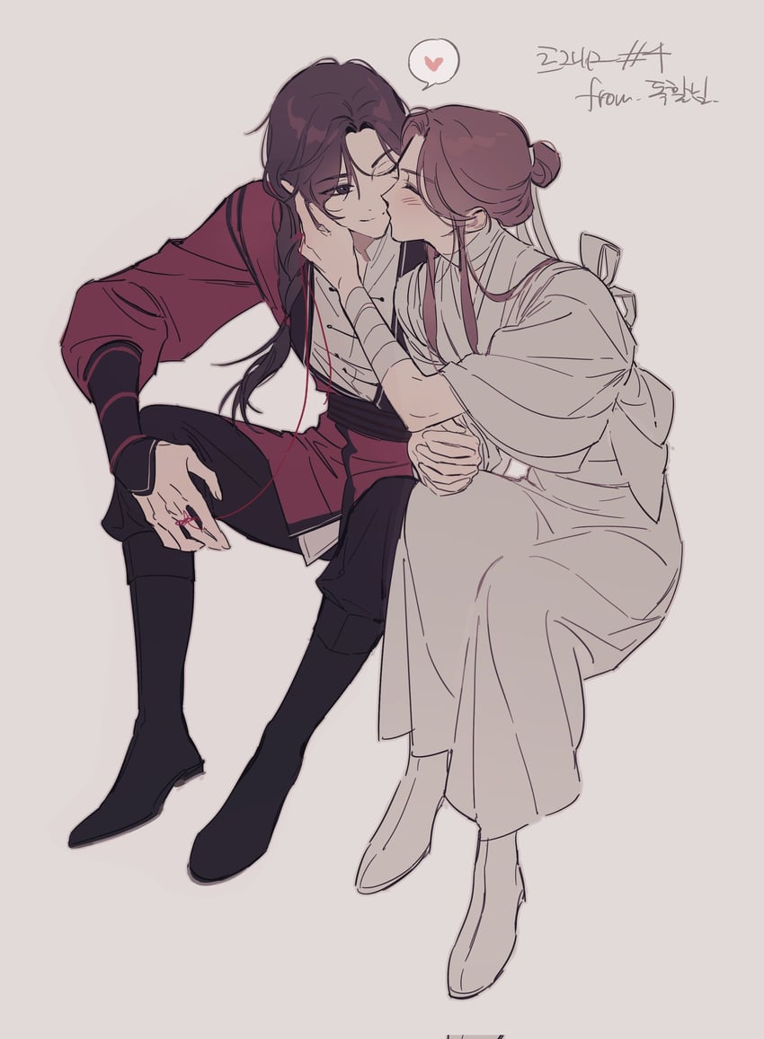 xie lian and hua cheng (tianguan cifu) drawn by galbae