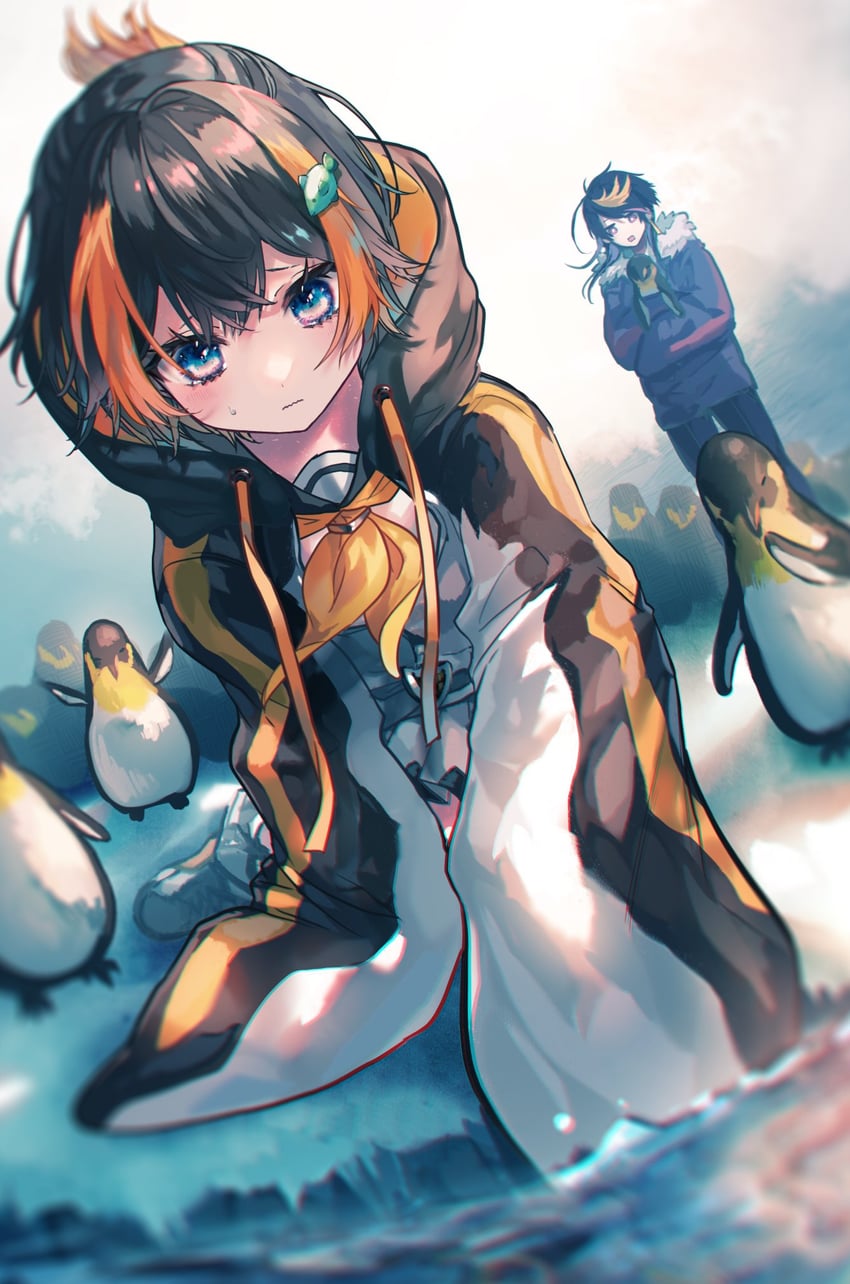 petra gurin and shu yamino (nijisanji and 1 more) drawn by yamagamearts