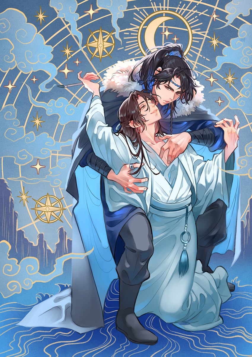 shen zechuan and xiao chiye (qiang jin jiu) drawn by miyuli