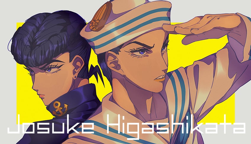 higashikata josuke (jojo no kimyou na bouken and 2 more) drawn by siniy