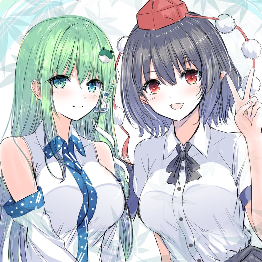 kochiya sanae and shameimaru aya (touhou) drawn by tomo_(uguisu-tei)