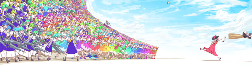 hatsune miku, hakurei reimu, kirisame marisa, artoria pendragon, cirno, and 33 more (touhou and 13 more) drawn by gustav_(telomere_na)