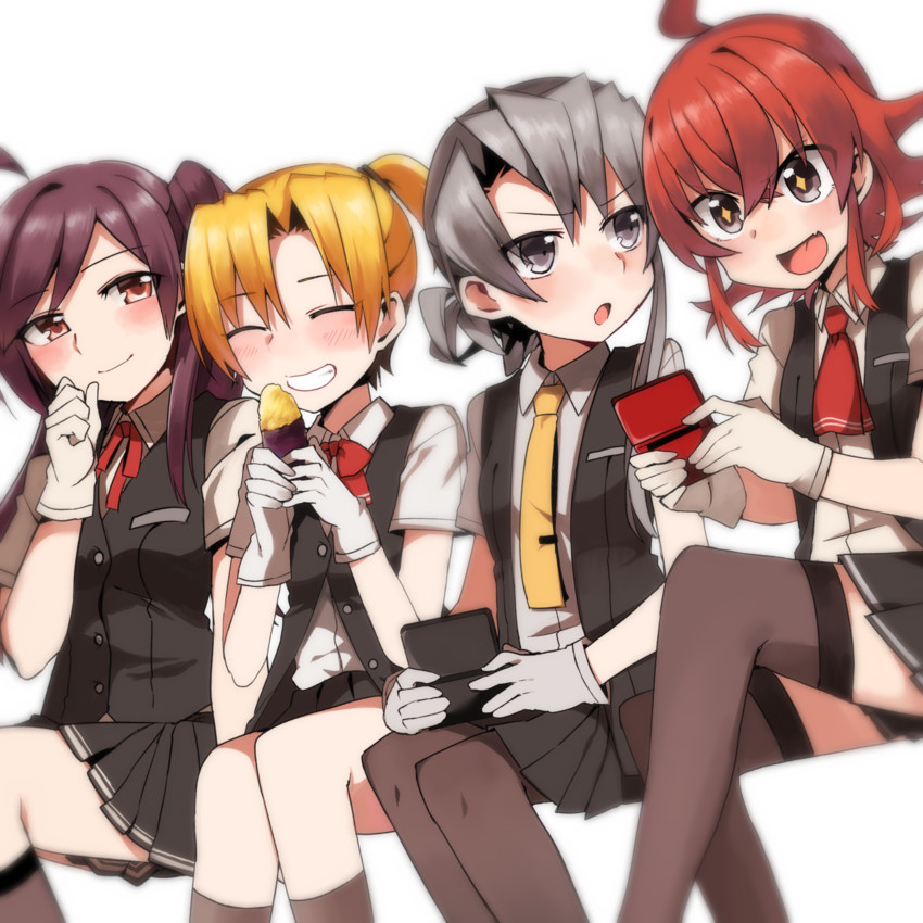 hagikaze, arashi, maikaze, and nowaki (kantai collection) drawn by oomori_(kswmr)