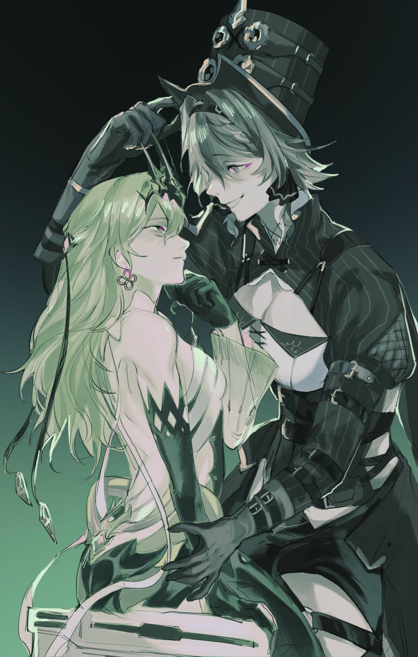 mobius and vill-v (honkai and 1 more) drawn by kathiv21