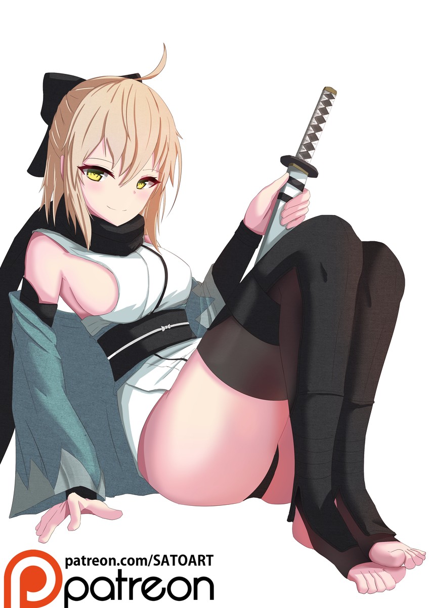 okita souji (fate and 2 more) drawn by sato_art