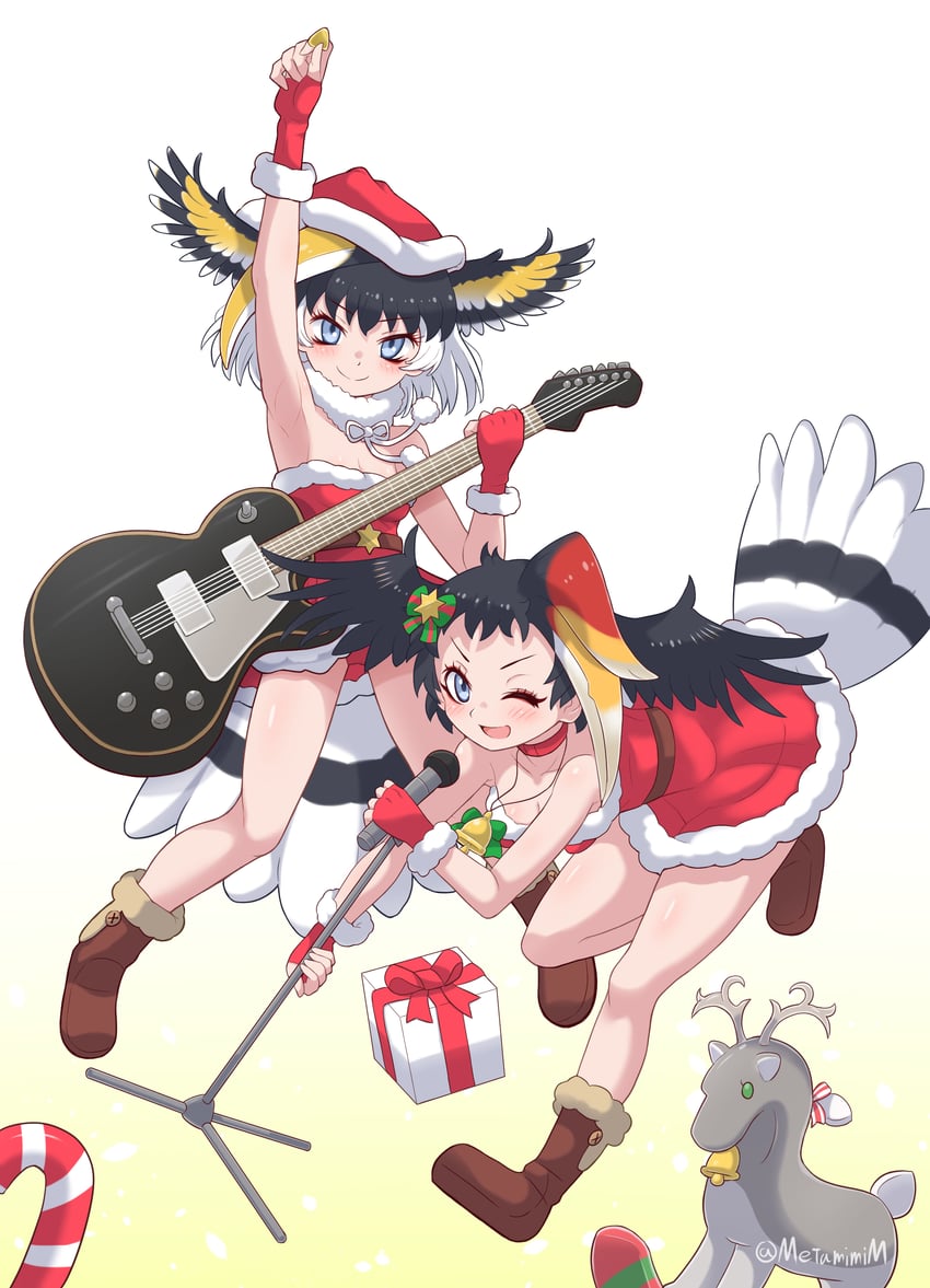 rhinoceros hornbill and great hornbill (kemono friends) drawn by metamimi