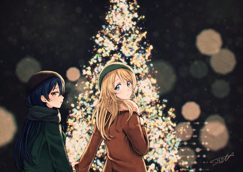 sonoda umi and ayase eli (love live! and 1 more) drawn by suito