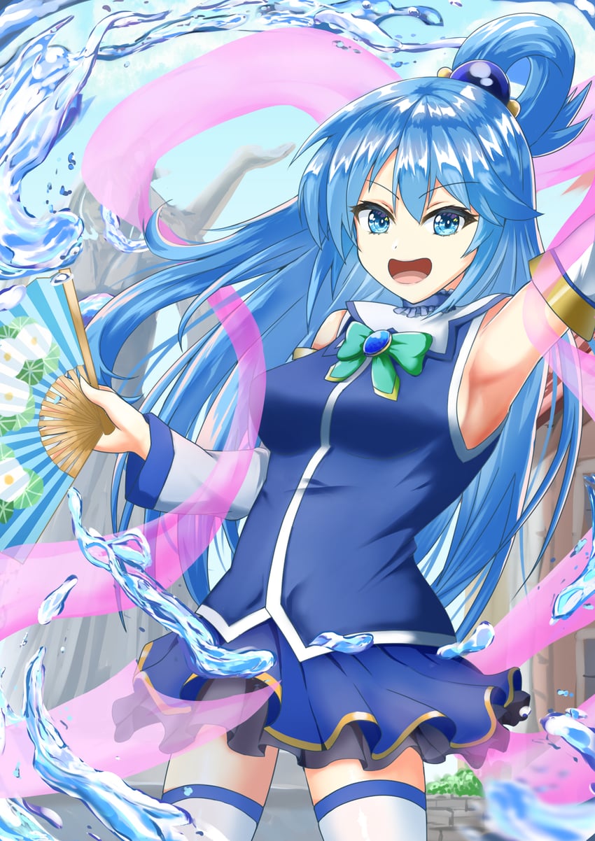 aqua (kono subarashii sekai ni shukufuku wo!) drawn by suzuki_(white-world)