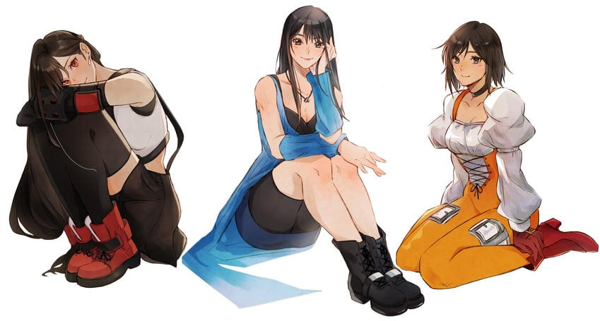 tifa lockhart, garnet til alexandros xvii, and rinoa heartilly (final fantasy and 7 more) drawn by mmariesr