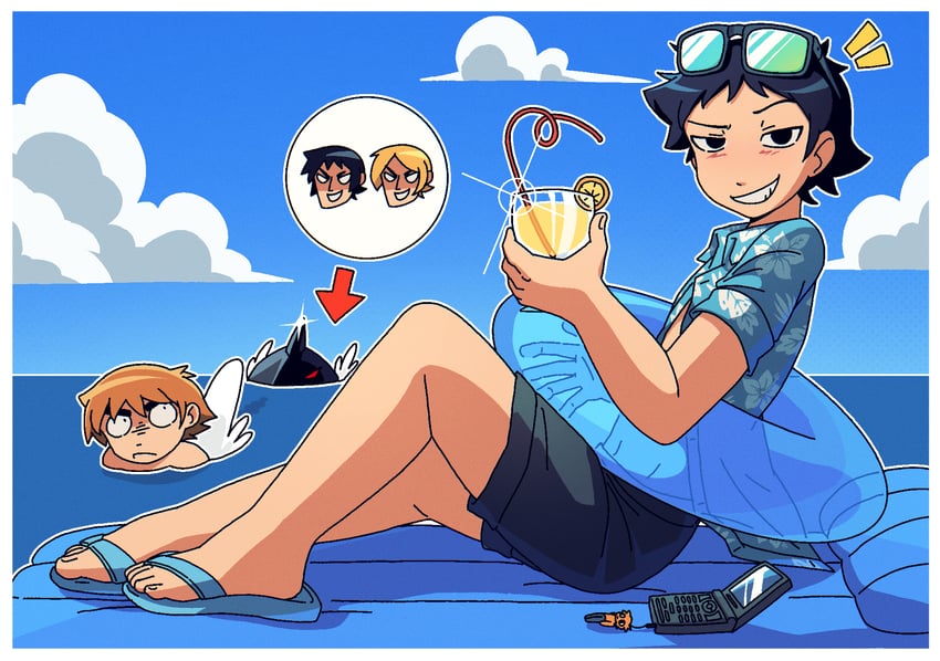 scott pilgrim, wallace wells, ken katayanagi, and kyle katayanagi (scott pilgrim) drawn by warambling
