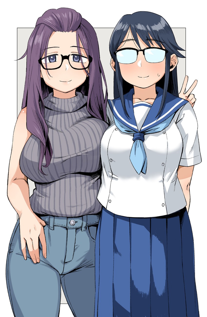 kagamihara sakura and oono makoto (yurucamp and 1 more) drawn by geso_smith