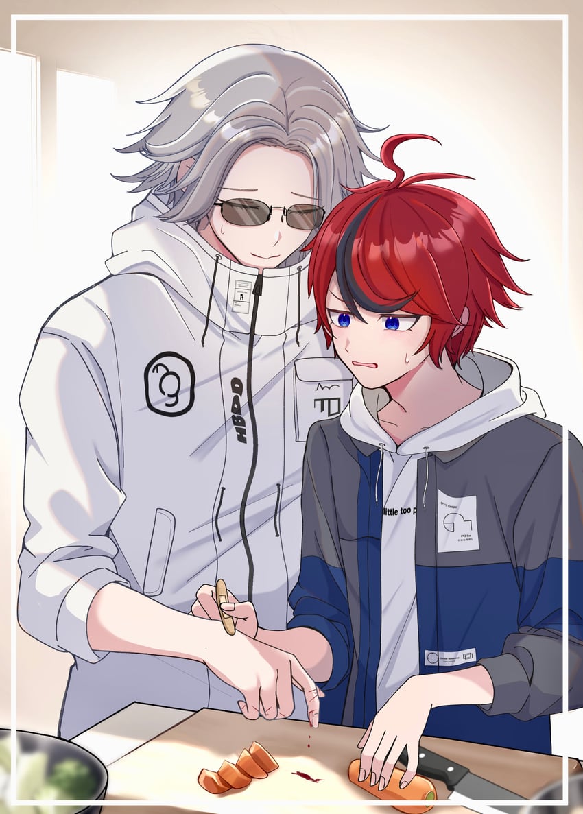 aotsuki eito and sumino takumi (the hundred line -last defense academy-) drawn by mugitor0