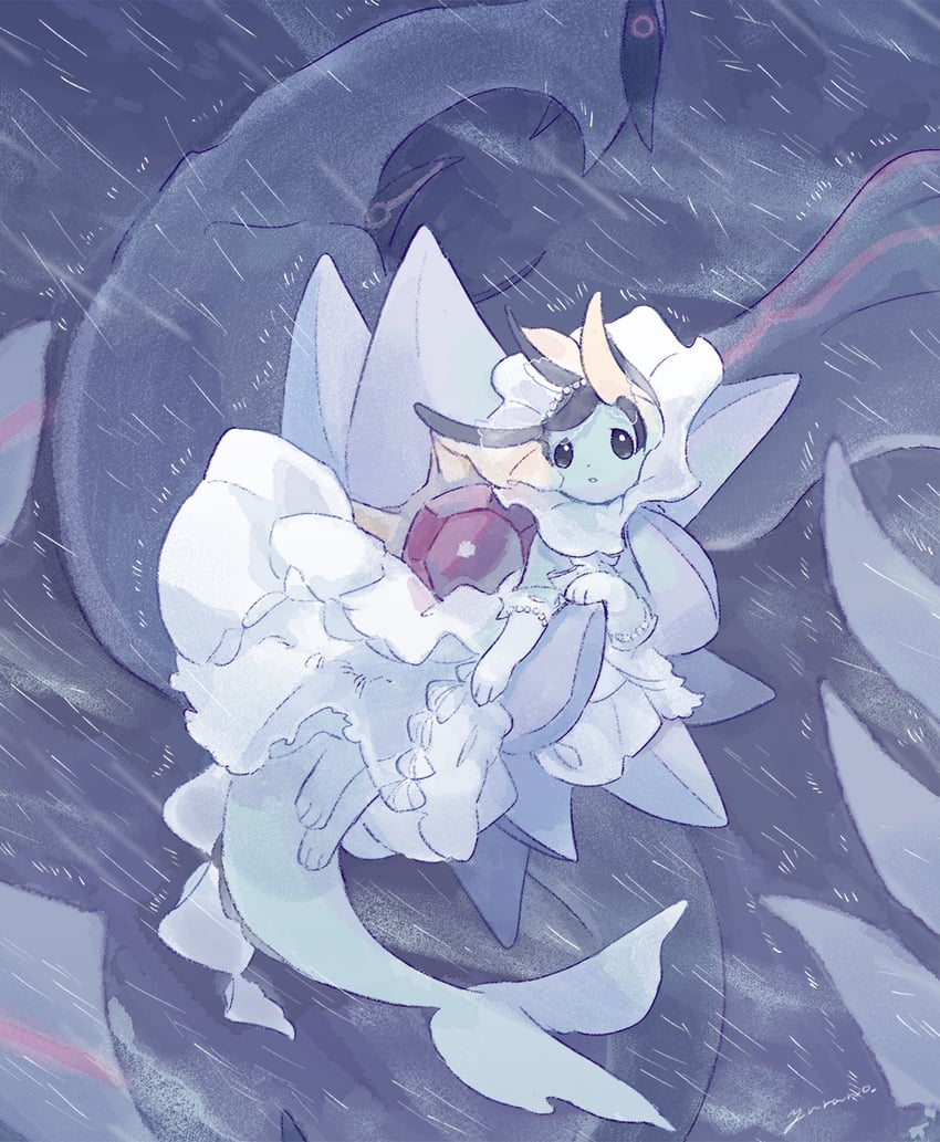 vaporeon, lugia, kyogre, and starmie (pokemon) drawn by yurano_(upao)
