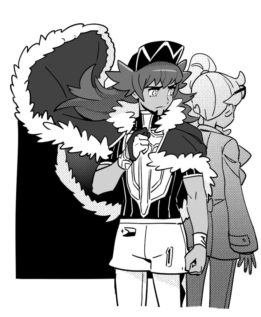 leon and sonia (pokemon and 1 more) drawn by dede_(qwea_00000)