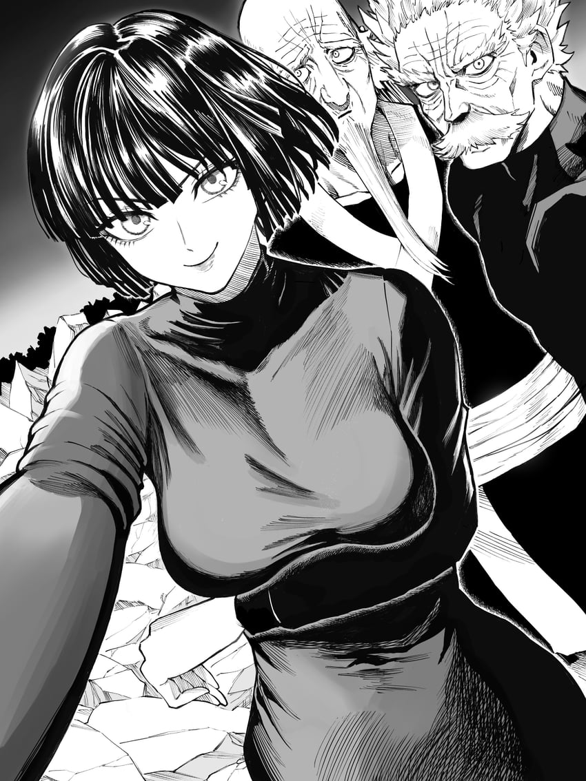 fubuki, bang, and bombe (one-punch man) drawn by kazu_884