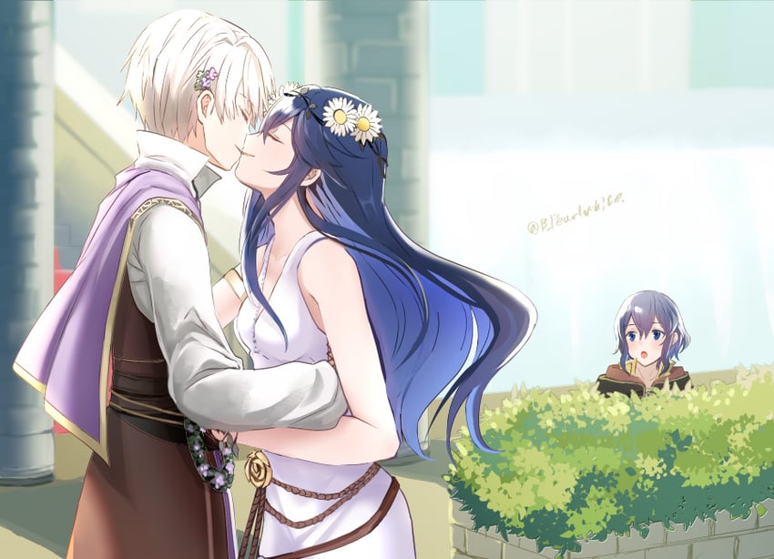 lucina, male robin, and female morgan (fire emblem and 2 more) drawn by shoochiku_bai