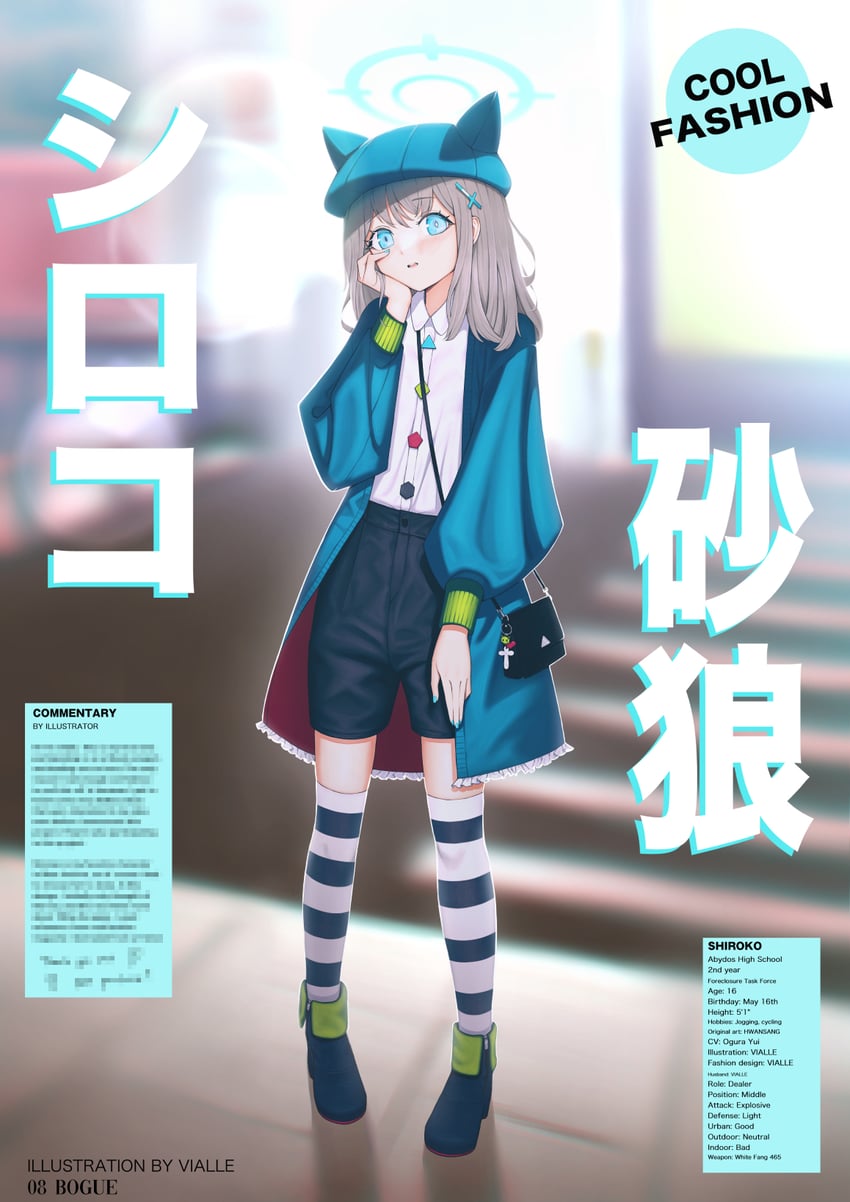 shiroko (blue archive) drawn by vialle