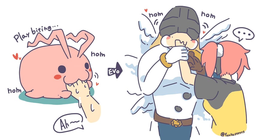 aiba ami, tokomon, and angemon (digimon and 1 more) drawn by usamimi_(fantasyyyyys)