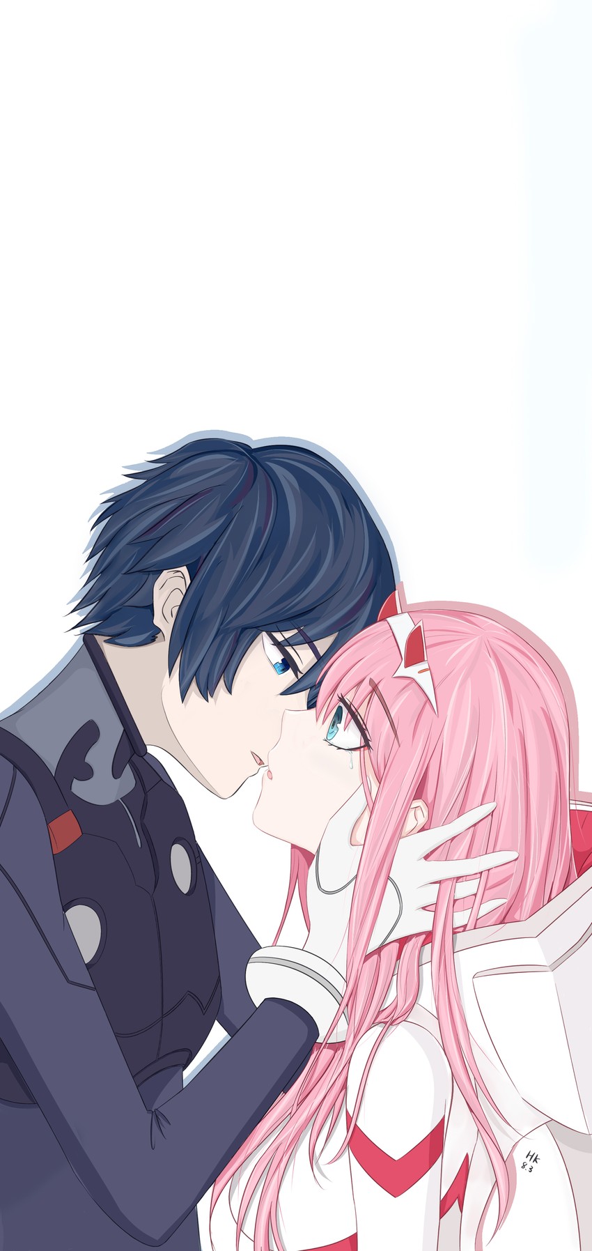 zero two and hiro (darling in the franxx) drawn by asuka_hk