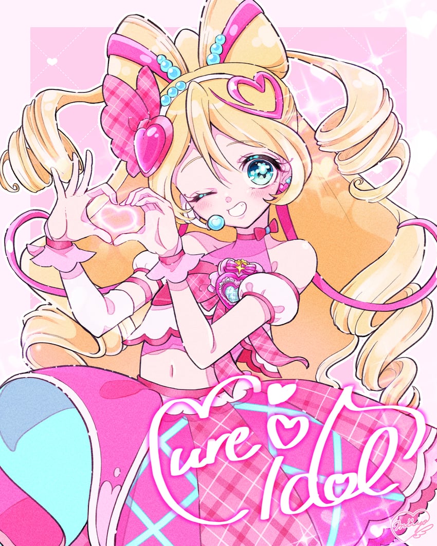 sakura uta and cure idol (precure and 1 more) drawn by miiyo
