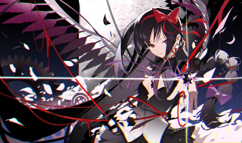 akemi homura and akuma homura (mahou shoujo madoka magica and 1 more) drawn by jiu_ye_sang