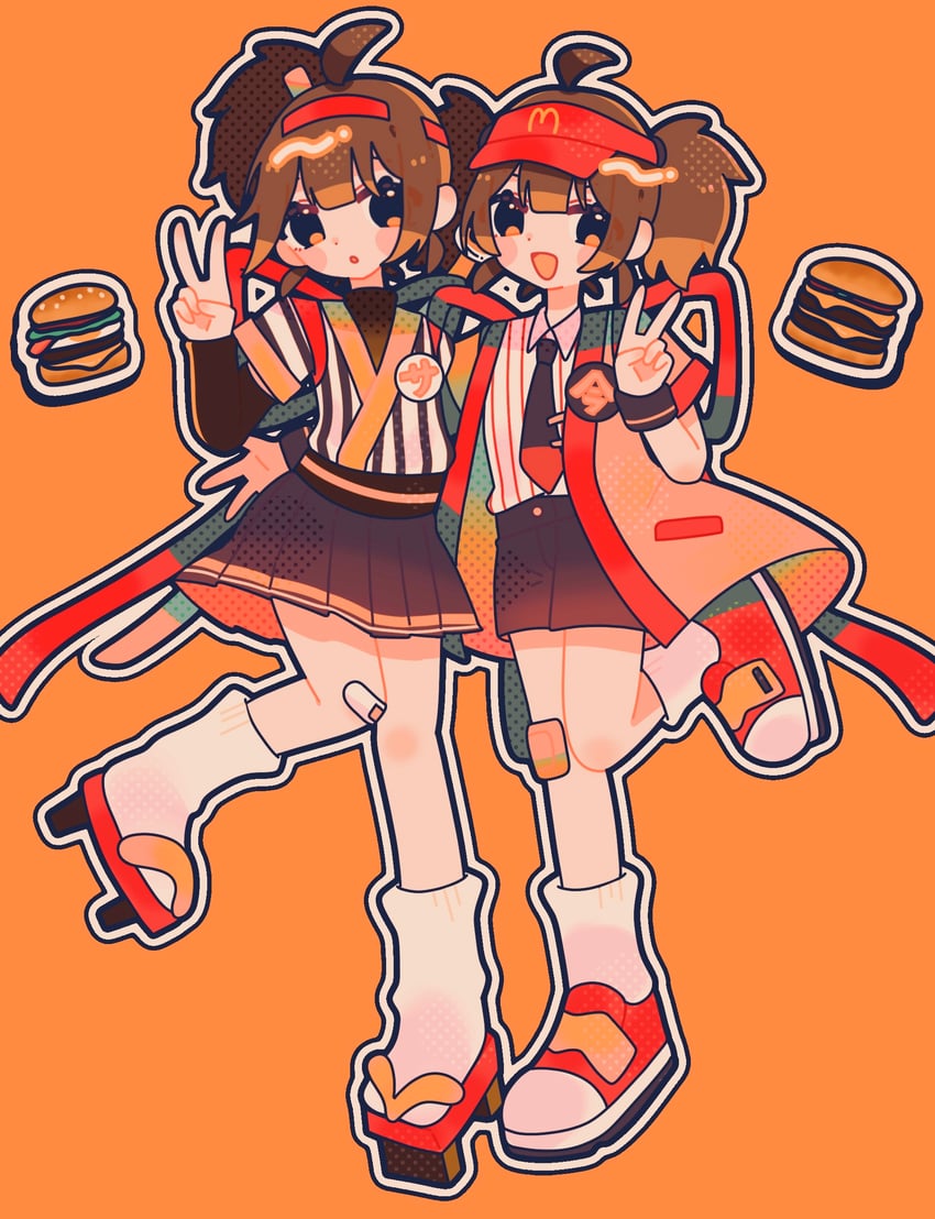 imadake dabuchi tabemi and samurai tamago tabemi (mcdonald's) drawn by okayu_(cwtv7823)