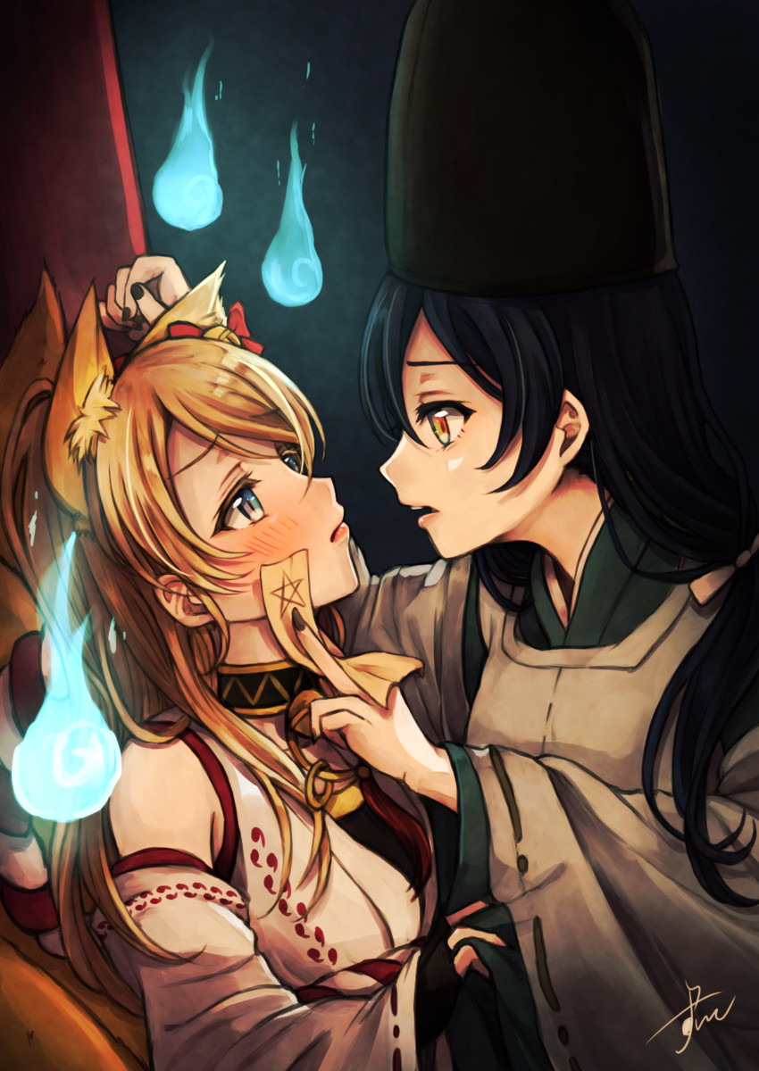 sonoda umi and ayase eli (love live! and 1 more) drawn by suito
