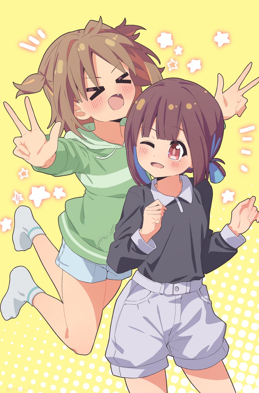 hozuki momiji and oka asahi (onii-chan wa oshimai!) drawn by erde_0