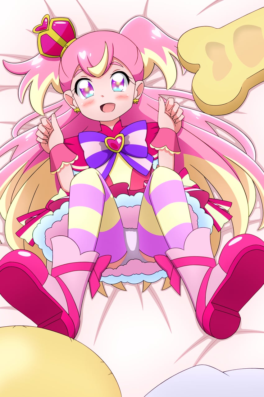 inukai komugi and cure wonderful (precure and 1 more) drawn by kiyu_(doremi's_party)