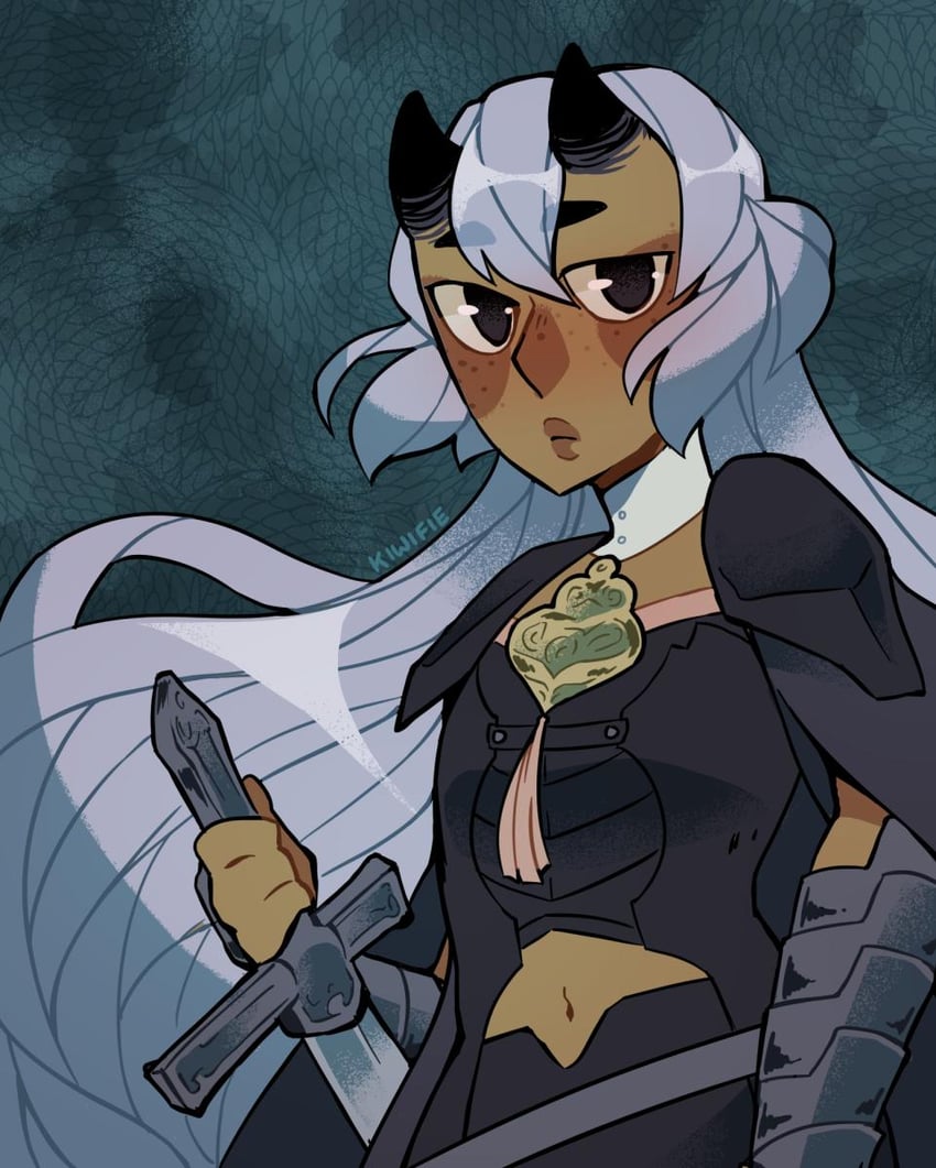 female byleth (original and 2 more) drawn by kiwifie