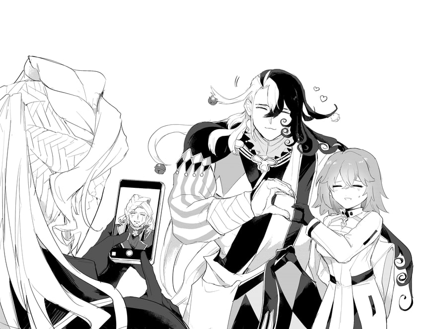 fujimaru ritsuka, ashiya douman, and alessandro di cagliostro (fate and 1 more) drawn by k_ruc