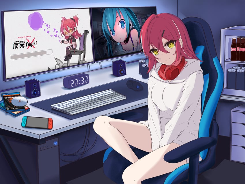 hatsune miku and yogiri (hololive and 6 more) drawn by luochao0524