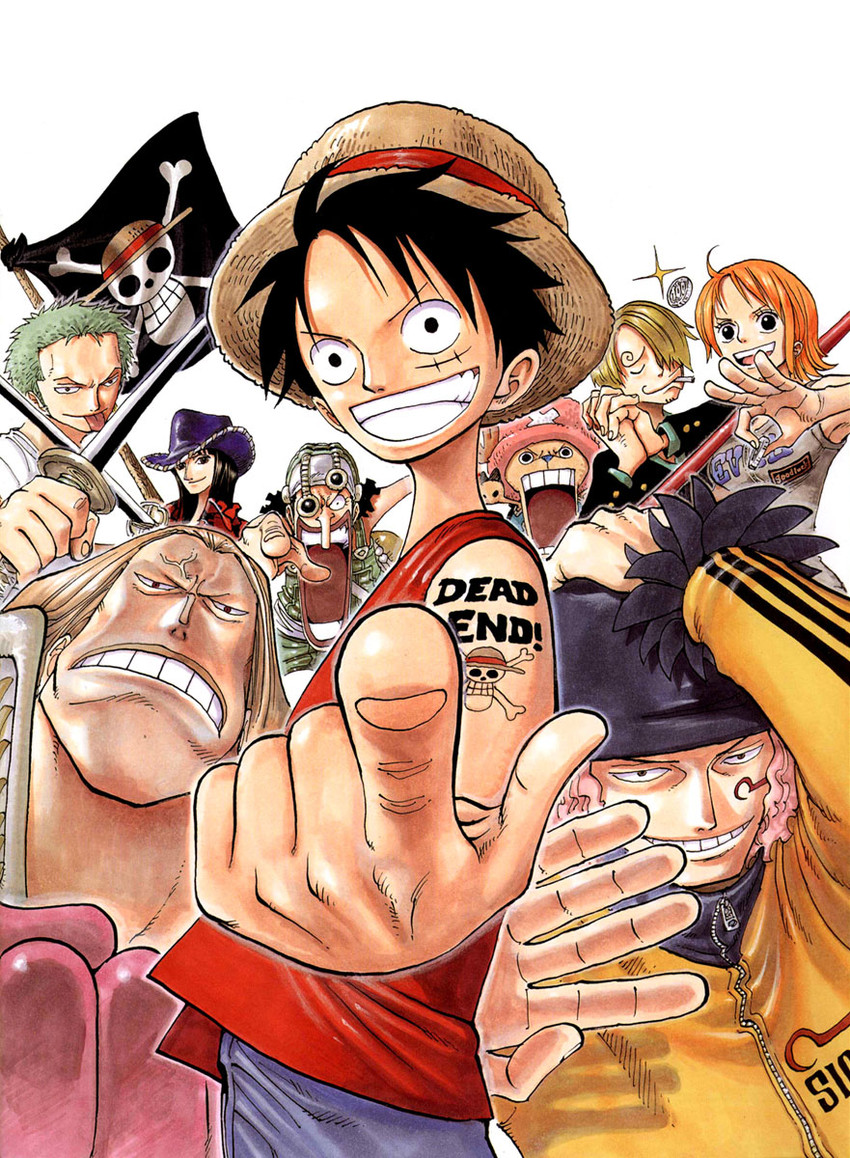 nami, monkey d. luffy, nico robin, roronoa zoro, sanji, and 4 more (one piece and 1 more) drawn by oda_eiichirou