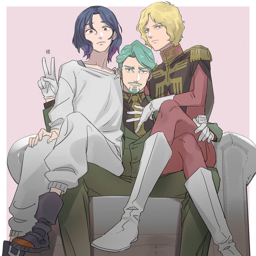 shuji ito, char aznable, and challia bull (gundam and 1 more) drawn by mrtoen