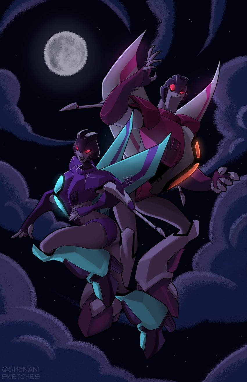 starscream and slipstream (transformers and 1 more) drawn by shenani