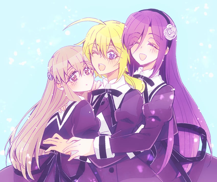 egawa kusumi, amano soraha, and maki wakana (assault lily) drawn by sorato_(astllatte)