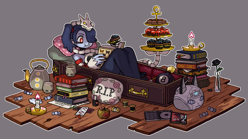 squigly, leviathan, george the bomb, and robo-fortune (skullgirls) drawn by emlan
